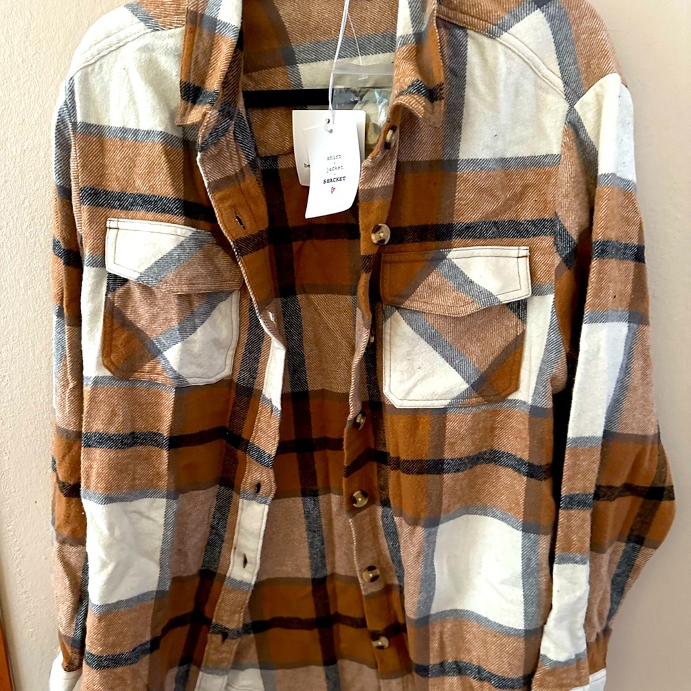 Beach lunch flannel button shirt
